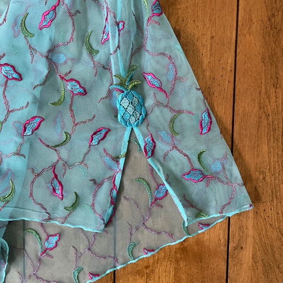 Simone Perele Blue Babydoll Nightie Lingerie (FR 2 / Small) - Picture 7 of 8